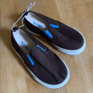 Brown slide on shoes